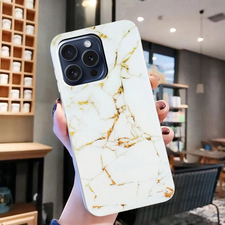 For iPhone 16 Pro IMD Marble TPU Phone Case(White) by buy2fix