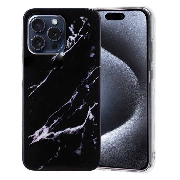 For iPhone 16 Pro IMD Marble TPU Phone Case(Black) by buy2fix