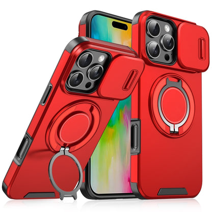 For iPhone 16 Pro Max Sliding Camshield Ring Holder Phone Case(Red) by buy2fix