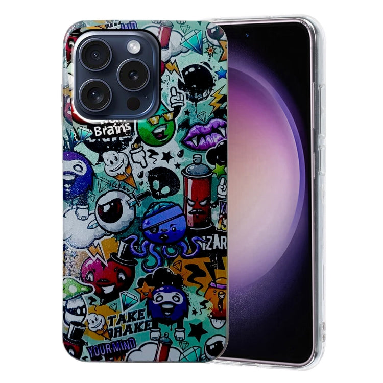 For iPhone 16 Pro Max Colored Drawing Pattern TPU Phone Case(Graffiti) by buy2fix