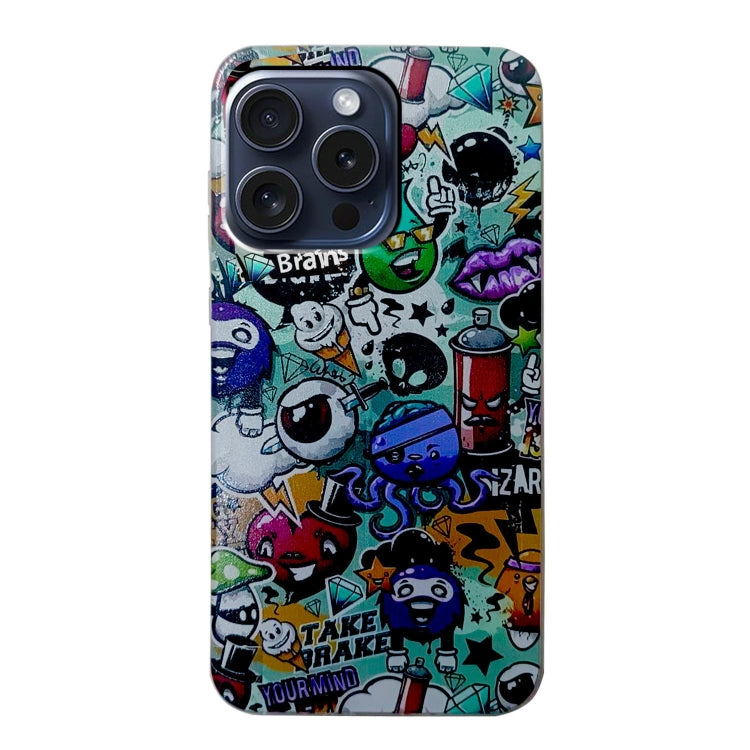 For iPhone 16 Pro Max Colored Drawing Pattern TPU Phone Case(Graffiti) by buy2fix