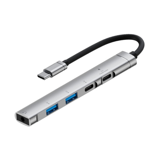 5 in 1 USB-C / Type-C Interface Multi-function HUB Adapter(Silver) by buy2fix