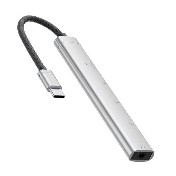 5 in 1 USB-C / Type-C Interface Multi-function HUB Adapter(Silver) by buy2fix