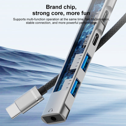 5 in 1 USB-C / Type-C Interface Multi-function HUB Adapter(Grey) by buy2fix