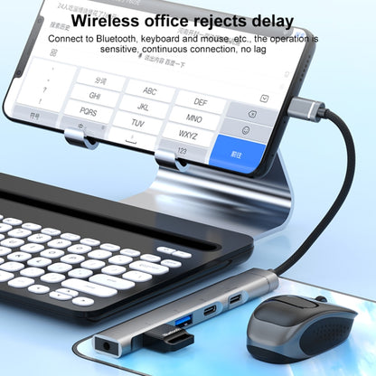 5 in 1 USB-C / Type-C Interface Multi-function HUB Adapter(Silver) by buy2fix