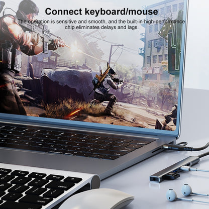 5 in 2 Multi-function HUB Adapter, Interface:USB-C / Type-C + 8 Pin(Grey) by buy2fix