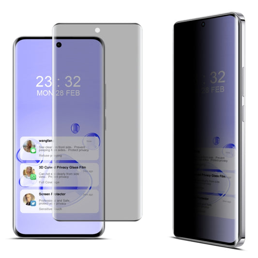 For OPPO Reno12 Global imak No Edge Version 3D Curved Privacy Full Screen Tempered Glass Film - OPPO Tempered Glass by imak | Online Shopping UK | buy2fix