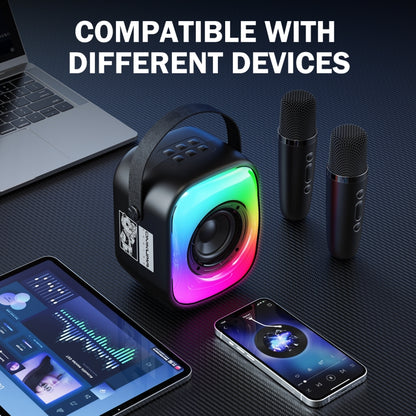 ONIKUMA L7 5W Karaoke Bluetooth Speaker with 2 Microphones(Black) - Desktop Speaker by ONIKUMA | Online Shopping UK | buy2fix