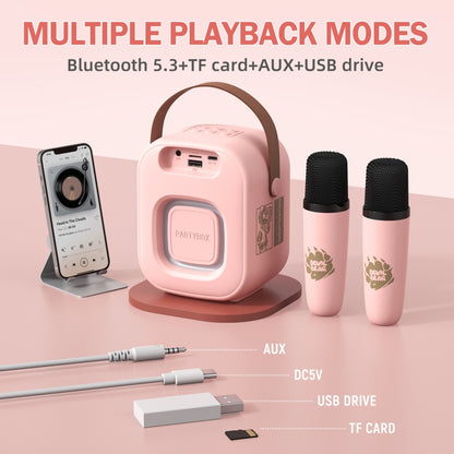 ONIKUMA L7 5W Karaoke Bluetooth Speaker with 2 Microphones(Pink) - Desktop Speaker by ONIKUMA | Online Shopping UK | buy2fix