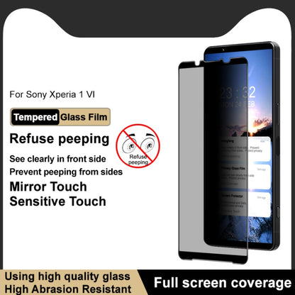 For Sony Xperia 1 VI imak HD Full Screen Privacy Tempered Glass Protective Film by imak
