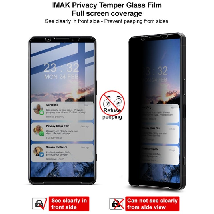 For Sony Xperia 1 VI imak HD Full Screen Privacy Tempered Glass Protective Film by imak