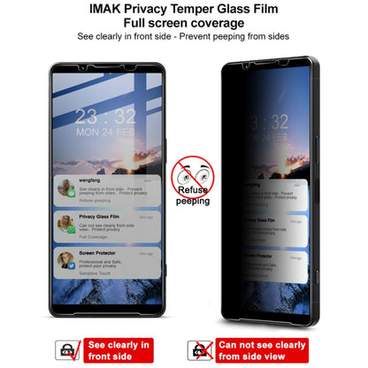 For Sony Xperia 1 VI imak HD Full Screen Privacy Tempered Glass Protective Film by imak