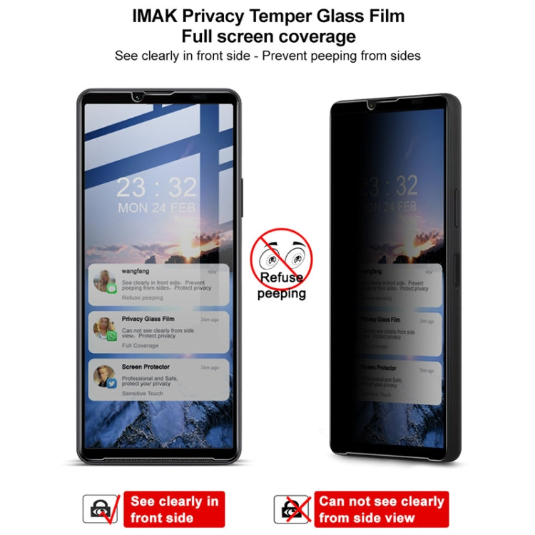 For Sony Xperia 10 VI imak HD Full Screen Privacy Tempered Glass Protective Film - Sony Tempered Glass by imak | Online Shopping UK | buy2fix