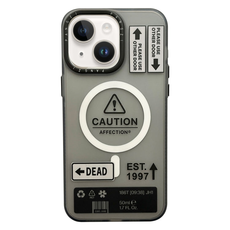 For iPhone 14 Double-Layer Frosted IMD MagSafe Phone Case(Arrow Label) by buy2fix