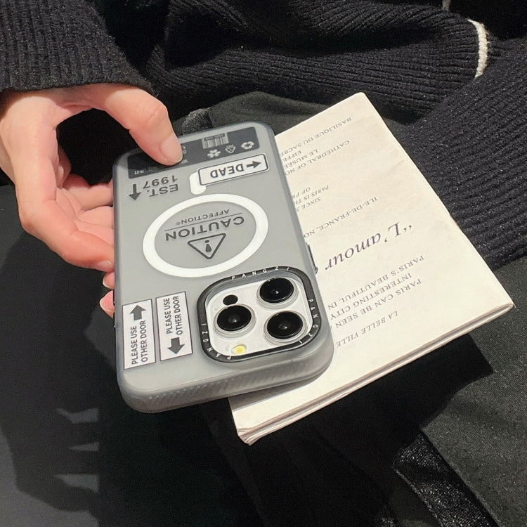 For iPhone 12 Pro Max Double-Layer Frosted IMD MagSafe Phone Case(Arrow Label) by buy2fix