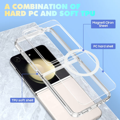 For Samsung Galaxy Z Flip4 5G MagSafe Transparent Shockproof PC Folding Phone Case by buy2fix