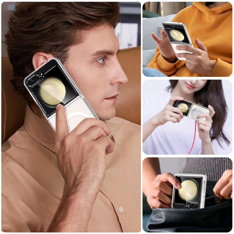 For Samsung Galaxy Z Flip4 5G MagSafe Transparent Shockproof PC Folding Phone Case by buy2fix