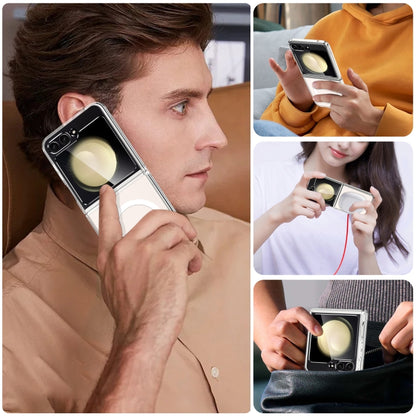 For Samsung Galaxy Z Flip3 5G MagSafe Transparent Shockproof PC Folding Phone Case by buy2fix