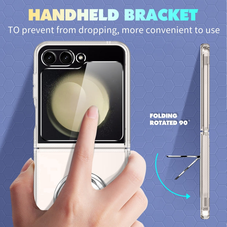 For Samsung Galaxy Z Flip3 5G MagSafe Transparent PC Folding Phone Case with Ring Holder by buy2fix