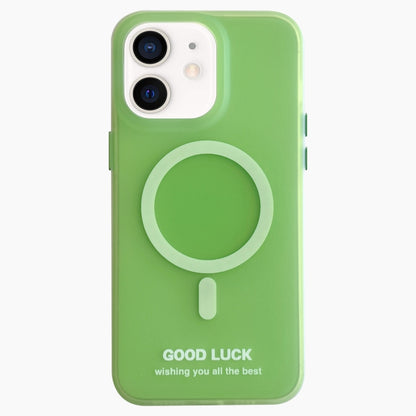 For iPhone 11 Double-Layer Frosted IMD Macaron Color MagSafe Phone Case(Green) by buy2fix