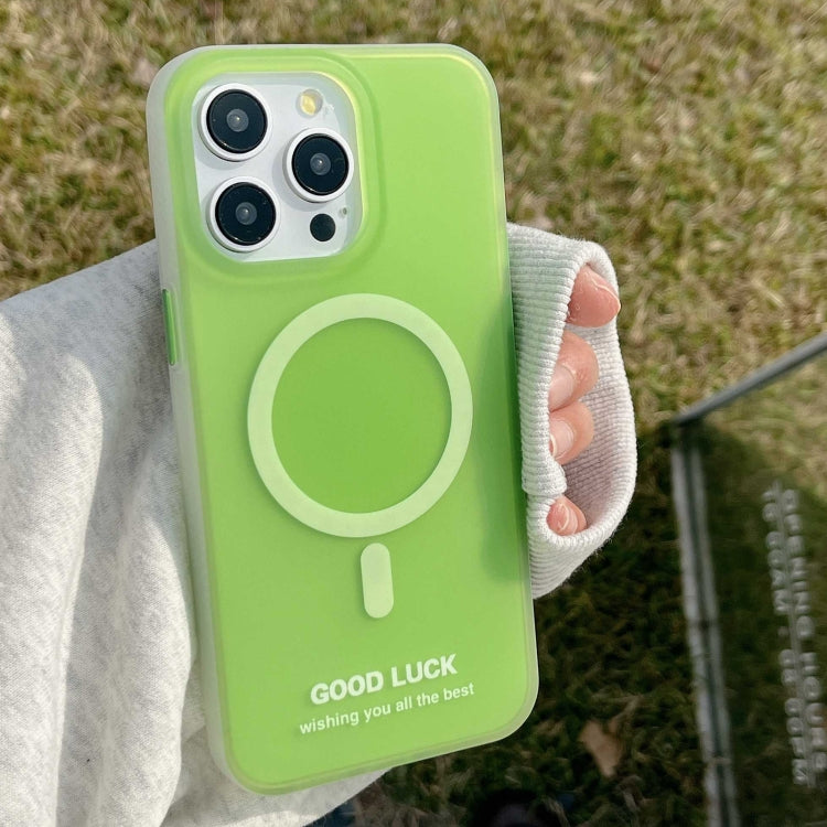 For iPhone 11 Double-Layer Frosted IMD Macaron Color MagSafe Phone Case(Green) by buy2fix