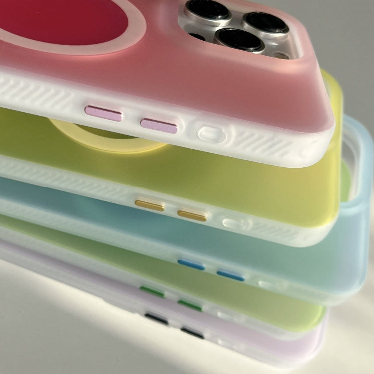 For iPhone 13 Pro Double-Layer Frosted IMD Macaron Color MagSafe Phone Case(Pink) by buy2fix