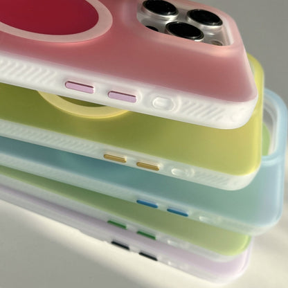 For iPhone 13 Pro Double-Layer Frosted IMD Macaron Color MagSafe Phone Case(Pink) by buy2fix