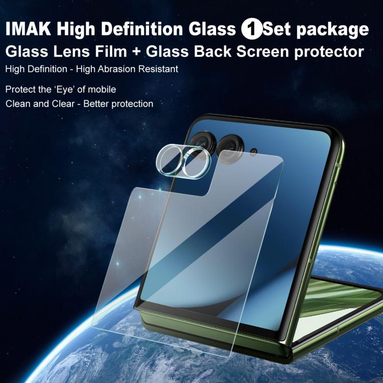 For Motorola Razr 50 Ultra 1 Sets imak Integrated Lens Film + Glass Rear Screen Sticker - Motorola Tempered Glass by imak | Online Shopping UK | buy2fix