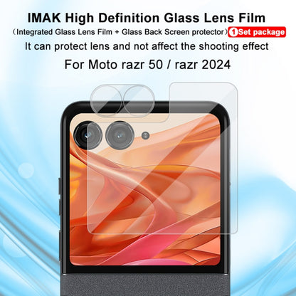 For Motorola Razr 50 1 Sets imak Integrated Lens Film + Glass Rear Screen Sticker by imak
