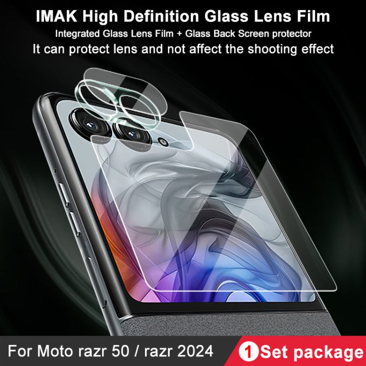 For Motorola Razr 50 1 Sets imak Integrated Lens Film + Glass Rear Screen Sticker by imak