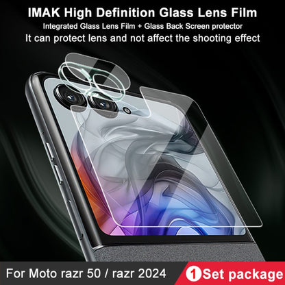For Motorola Razr 50 1 Sets imak Integrated Lens Film + Glass Rear Screen Sticker by imak