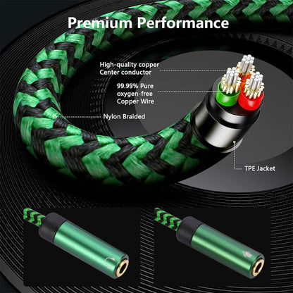 USB-A to Dual 3.5mm Separate Style Audio Adapter Cable, Length:3m(Green) - Video & Audio Cable by buy2fix | Online Shopping UK | buy2fix