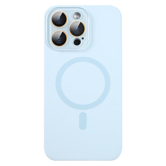 For iPhone 15 Pro Liquid Silicone MagSafe Full Coverage Phone Case with Lens Film(Blue) - iPhone 15 Pro Cases by buy2fix | Online Shopping UK | buy2fix