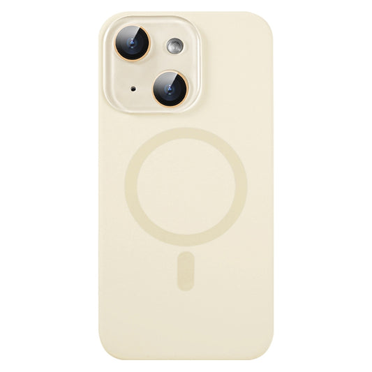 For iPhone 15 Liquid Silicone MagSafe Full Coverage Phone Case with Lens Film(White) - iPhone 15 Cases by buy2fix | Online Shopping UK | buy2fix