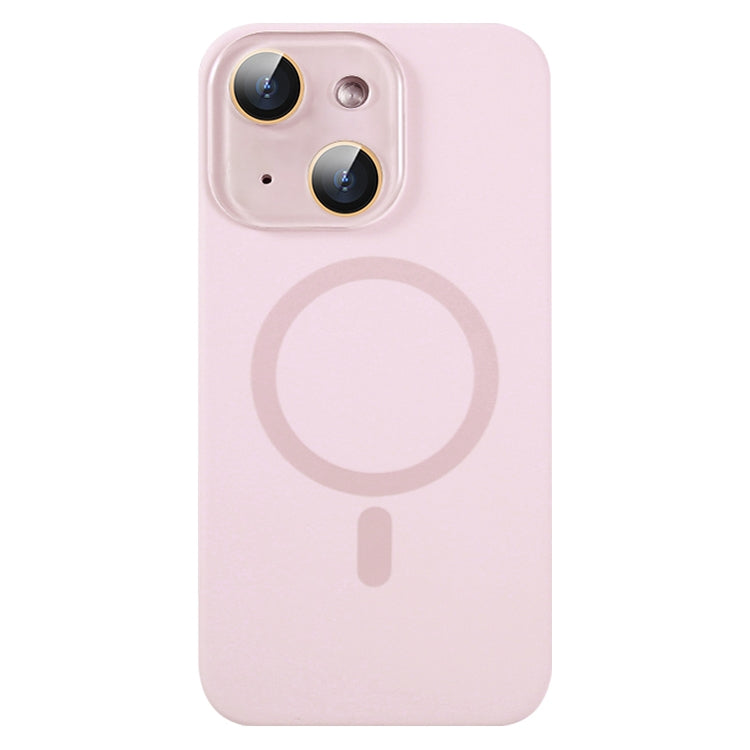 For iPhone 14 Liquid Silicone MagSafe Full Coverage Phone Case with Lens Film(Pink) by buy2fix