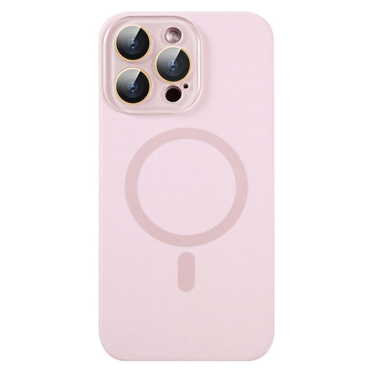 For iPhone 16 Pro Liquid Silicone MagSafe Full Coverage Phone Case with Lens Film(Pink) by buy2fix