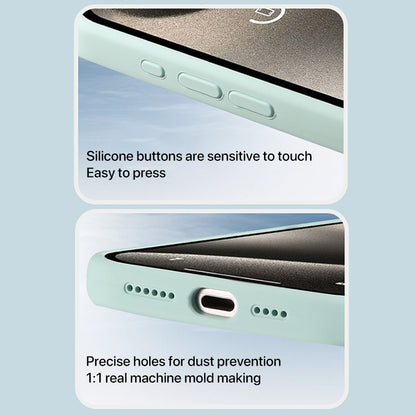 For iPhone 15 Liquid Silicone MagSafe Full Coverage Phone Case with Lens Film(White) - iPhone 15 Cases by buy2fix | Online Shopping UK | buy2fix