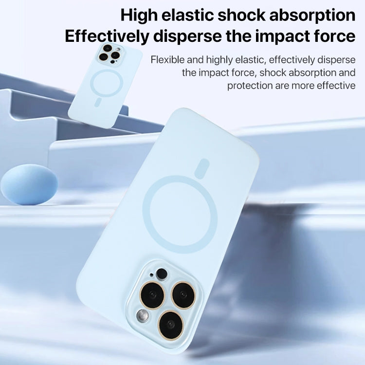 For iPhone 15 Liquid Silicone MagSafe Full Coverage Phone Case with Lens Film(White) - iPhone 15 Cases by buy2fix | Online Shopping UK | buy2fix