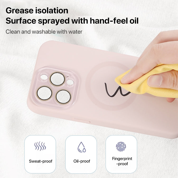 For iPhone 16 Pro Max Liquid Silicone MagSafe Full Coverage Phone Case with Lens Film(Purple) by buy2fix