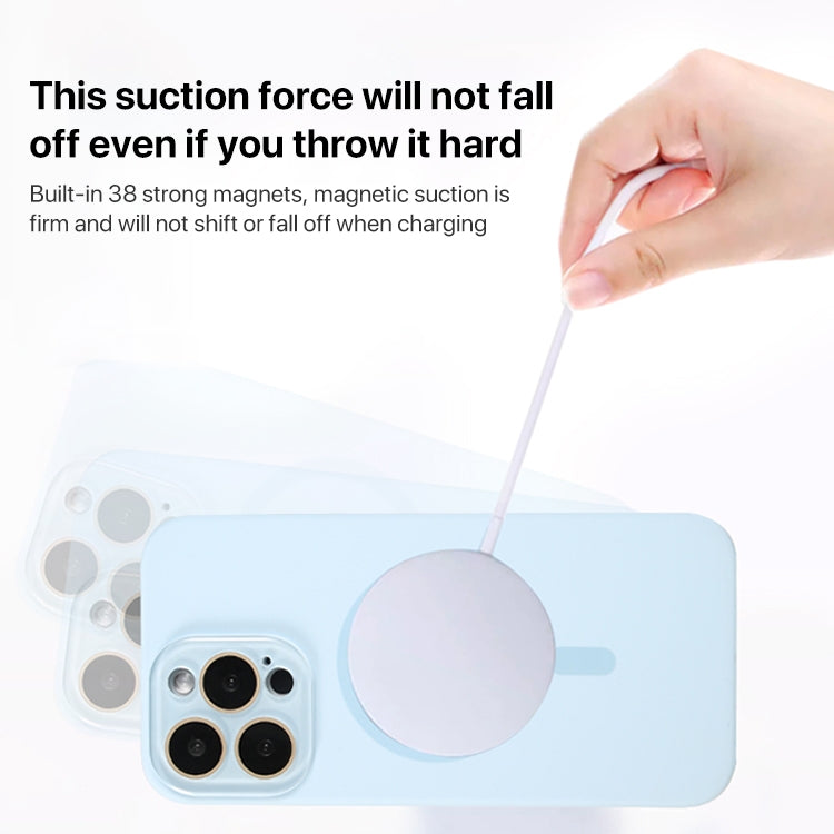 For iPhone 15 Liquid Silicone MagSafe Full Coverage Phone Case with Lens Film(White) - iPhone 15 Cases by buy2fix | Online Shopping UK | buy2fix