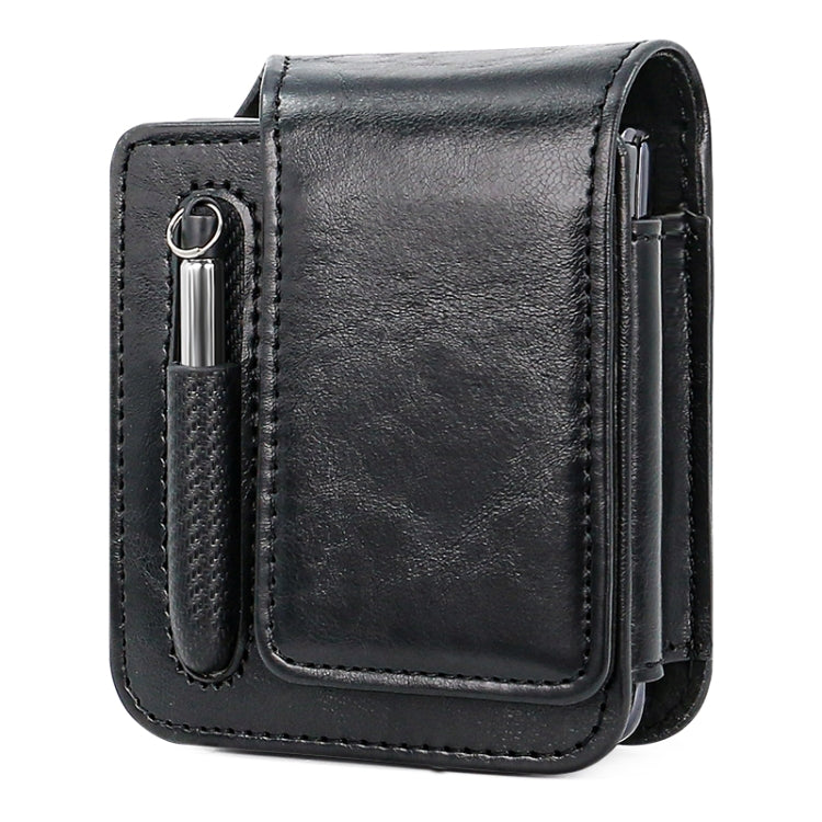 For Samsung Galaxy Z Flip 3 / 4 / 5 / 6 VIETAO Retro Thinking Series PU Shockproof Phone Bag, Without Pen(Black) - Galaxy Z Flip5 Cases by VIETAO | Online Shopping UK | buy2fix
