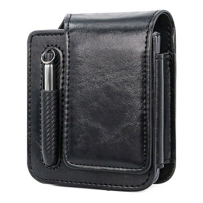 For Samsung Galaxy Z Flip 3 / 4 / 5 / 6 VIETAO Retro Thinking Series PU Shockproof Phone Bag, Without Pen(Black) - Galaxy Z Flip5 Cases by VIETAO | Online Shopping UK | buy2fix