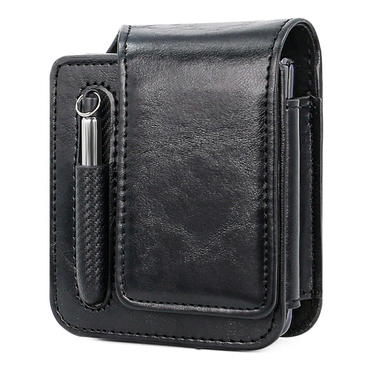 For Samsung Galaxy Z Flip 3 / 4 / 5 / 6 VIETAO Retro Thinking Series PU Shockproof Phone Bag, Without Pen(Black) - Galaxy Z Flip5 Cases by VIETAO | Online Shopping UK | buy2fix