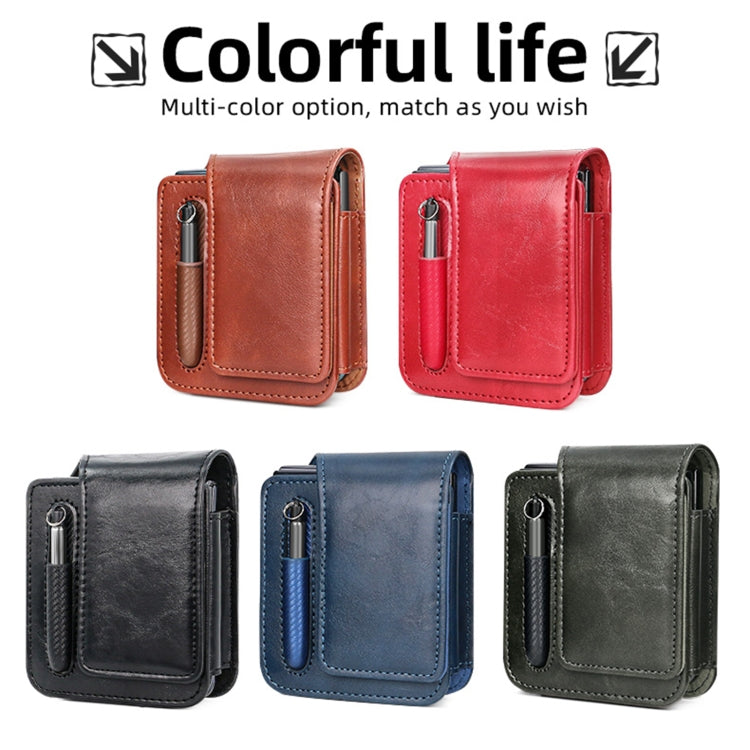 For Samsung Galaxy Z Flip 3 / 4 / 5 / 6 VIETAO Retro Thinking Series PU Shockproof Phone Bag, Without Pen(Black) - Galaxy Z Flip5 Cases by VIETAO | Online Shopping UK | buy2fix