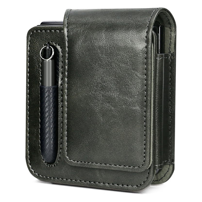 For Samsung Galaxy Z Flip 3 / 4 / 5 / 6 VIETAO Retro Thinking Series PU Shockproof Phone Bag, Without Pen(Green) - Galaxy Z Flip5 Cases by VIETAO | Online Shopping UK | buy2fix