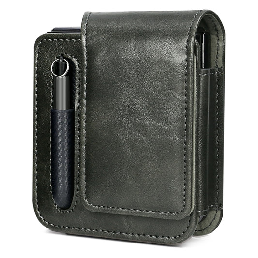 For Samsung Galaxy Z Flip 3 / 4 / 5 / 6 VIETAO Retro Thinking Series PU Shockproof Phone Bag, Without Pen(Green) - Galaxy Z Flip5 Cases by VIETAO | Online Shopping UK | buy2fix