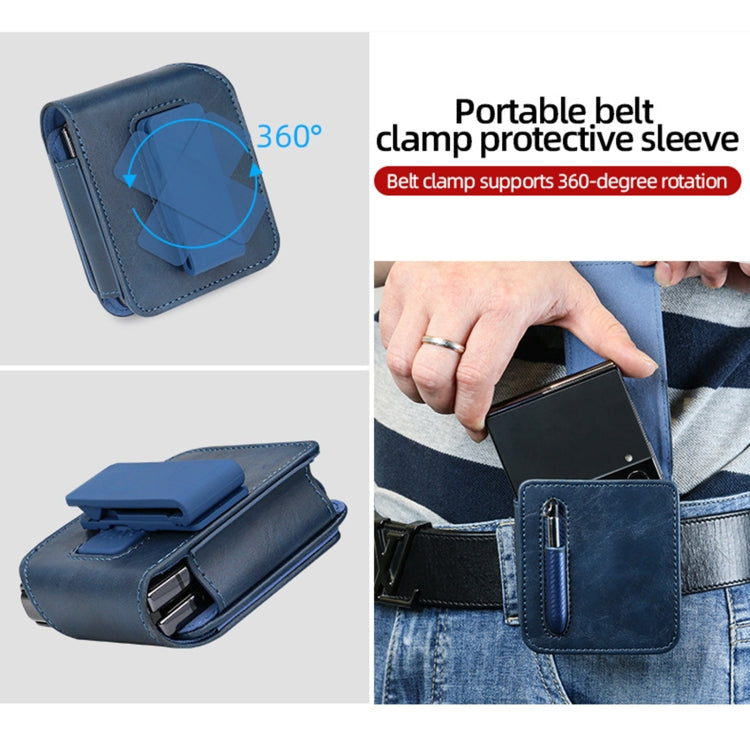For Samsung Galaxy Z Flip 3 / 4 / 5 / 6 VIETAO Retro Thinking Series PU Shockproof Phone Bag, Without Pen(Green) - Galaxy Z Flip5 Cases by VIETAO | Online Shopping UK | buy2fix