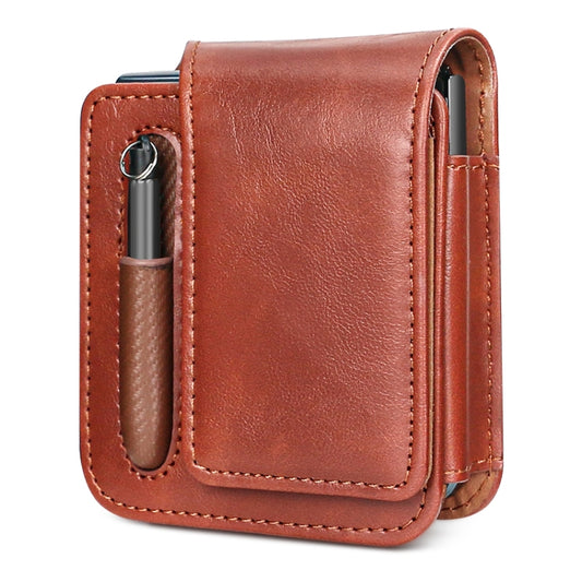 For Samsung Galaxy Z Flip 3 / 4 / 5 / 6 VIETAO Retro Thinking Series PU Shockproof Phone Bag, Without Pen(Brown) - Galaxy Z Flip5 Cases by VIETAO | Online Shopping UK | buy2fix