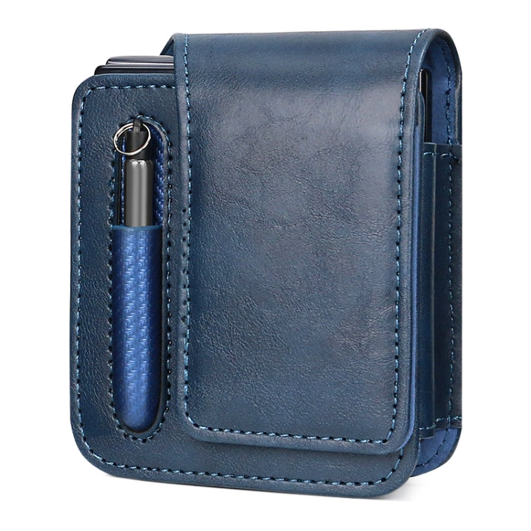 For Samsung Galaxy Z Flip 3 / 4 / 5 / 6 VIETAO Retro Thinking Series PU Shockproof Phone Bag, Without Pen(Blue) - Galaxy Z Flip5 Cases by VIETAO | Online Shopping UK | buy2fix