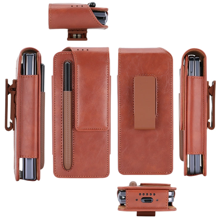 For Samsung Galaxy Z Fold 3 / 4 / 5 / 6 VIETAO Retro Thinking Series PU Shockproof Phone Bag, Without Pen(Red) - Galaxy Z Fold5 Cases by VIETAO | Online Shopping UK | buy2fix
